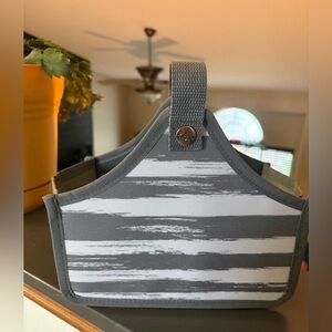 Thirty-One Gray and White Patterned Bin